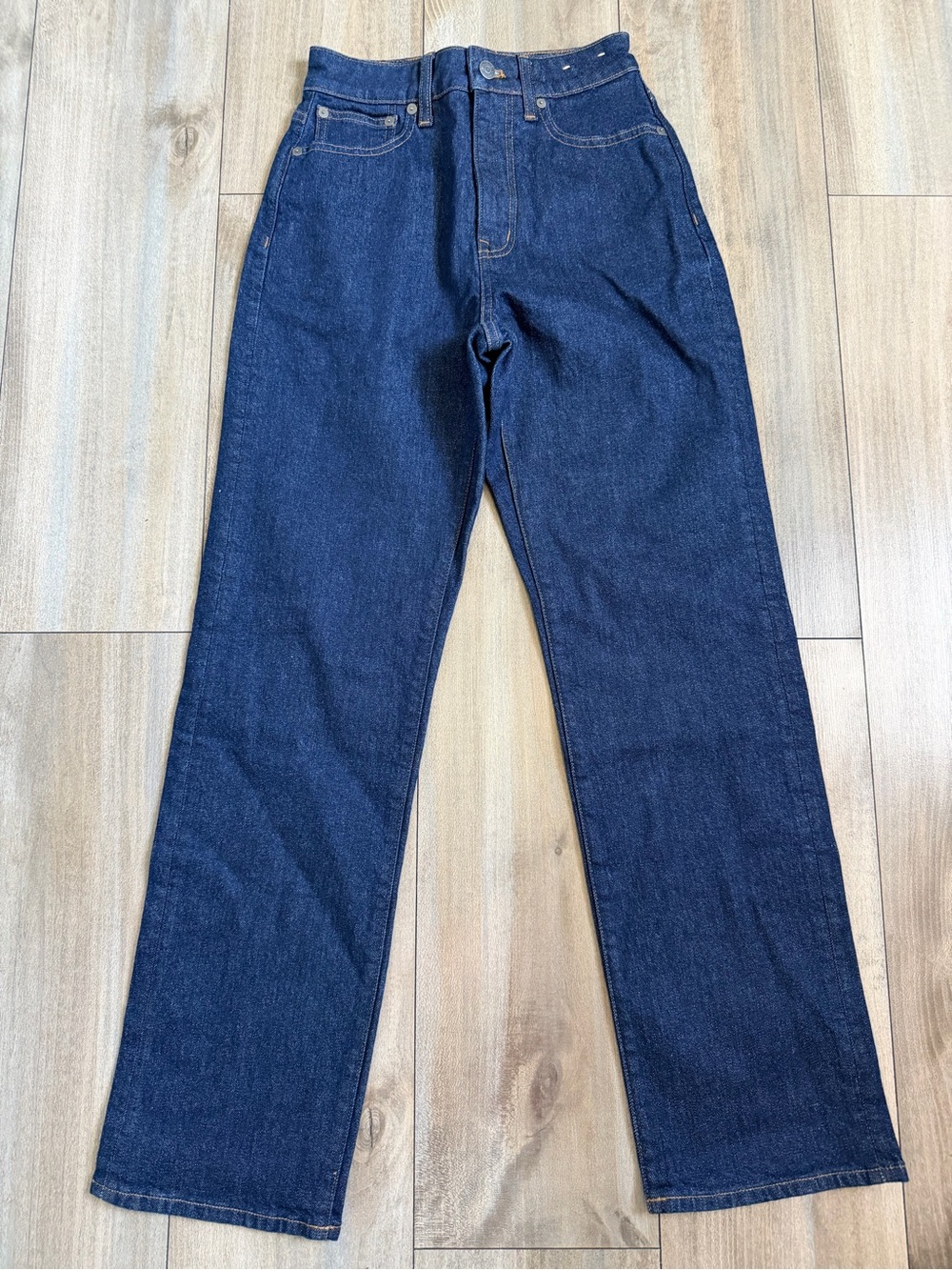 Madewell Women's Dark Blue Straight-Leg Jeans curvy  90s
